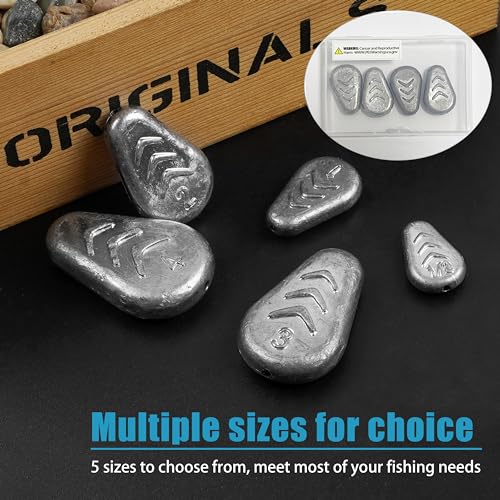 No Roll Sinker Fishing Weights Flat Inline Sinker Weights No Snag Slip Sinkers Surf Fishing Weights Fishing Gear for Catfishing Rigs Saltwater Freshwater - style: 2oz-8pcs