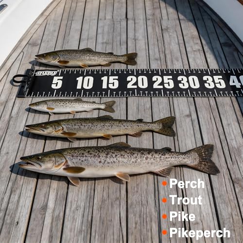 RUTU 53" Fish Ruler Glow in The Dark, Waterproof Fish Measuring Board, Foldable Fish Measuring Tape for Boats, Kayaks, Rafts and Outdoor Fishing, 53x8 inch, Glow-in-the-Dark Night Use - size: 53X8in Glow