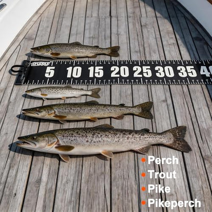 RUTU 53" Fish Ruler Glow in The Dark, Waterproof Fish Measuring Board, Foldable Fish Measuring Tape for Boats, Kayaks, Rafts and Outdoor Fishing, 53x8 inch, Glow-in-the-Dark Night Use - size: 53X8in Glow