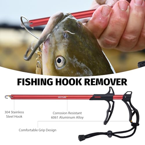 Goture Fishing Tool Kit,Fishing Pliers,Fillet Knife with Sheath,Fish Lip Gripper,Fish Hook Remover,Lanyard,Line Scissors,Sharpener,Stainless Steel Soap,Saltwater Gear Kit,Red/Pink,Gifts for Men/Women - color: A9:12pcs Fishing Tool Kit