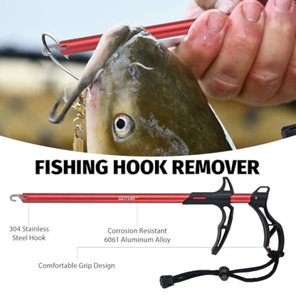 Goture Fishing Tool Kit,Fishing Pliers,Fillet Knife with Sheath,Fish Lip Gripper,Fish Hook Remover,Lanyard,Line Scissors,Sharpener,Stainless Steel Soap,Saltwater Gear Kit,Red/Pink,Gifts for Men/Women - color: A10:10pcs Fishing Tool Kit