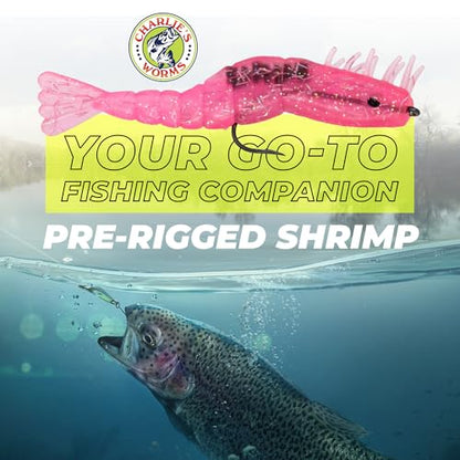 Charlie's Worms Soft Plastic Shrimp - Scented Fishing Bait - 3pk - color: Sandman