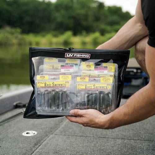 Fishing Tackle Storage Bags - Clear, 6 Pack | Zip Bags for Organizing Baits and Tackle. Extremely Durabality. Holds 30+ bags of baits. (12x16in, 6, Piece) - size: 12 x 16in Clear