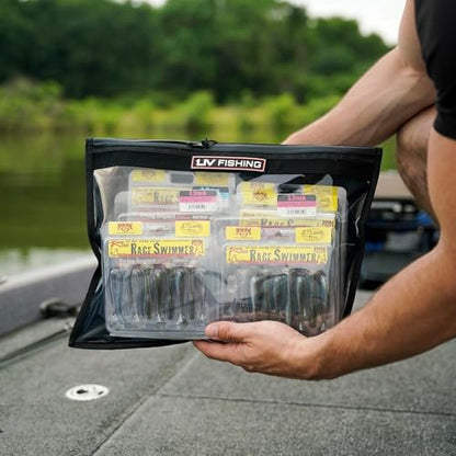 Fishing Tackle Storage Bags - Clear, 6 Pack | Zip Bags for Organizing Baits and Tackle. Extremely Durabality. Holds 30+ bags of baits. (10x12in, 6, Piece) - size: 10 x 12in