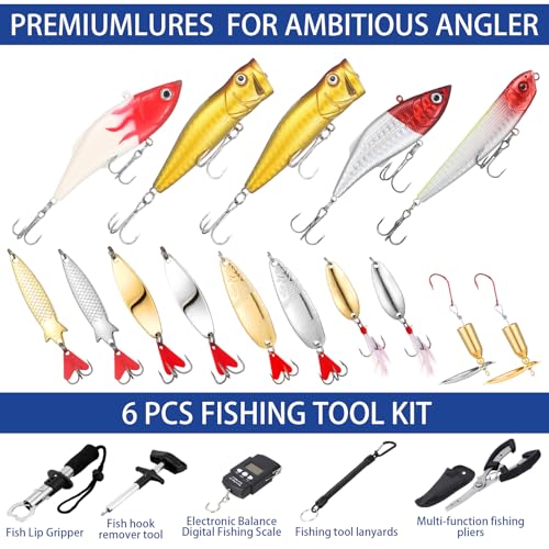 Gemscream 393 Pcs Fishing Tool Kit Fishing Backpack with Tackle Boxes Included Pliers Gear and Equipment Bait Rigs Fish Lip Gripper Lure Gear Kit Fish Hooks Remover Tools - color: Black