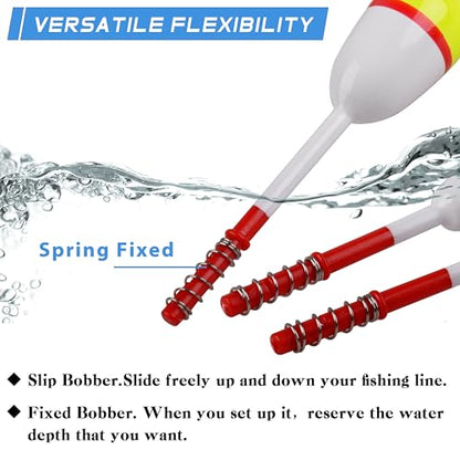 AGOOL Slip Bobbers Wood Fishing Floats and Bobbers Spring Bobbers Stick Slip Bobbers for Crappie Fishing Bobbers for Crappie Panfish Walleyes Trout Bass Fishing 5/10pcs - color: 1.57 x 0.91 x 5.63 inch - 10pcs