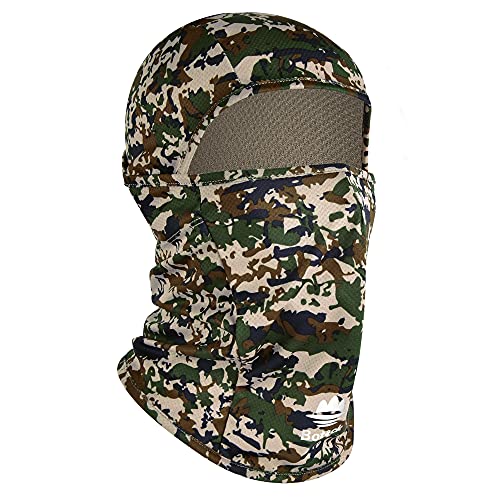 Balaclava Ski Mask, Sun UV Protection Breathable Full Head Face Mask for Men Women Skiing Cycling - color: Camo Green