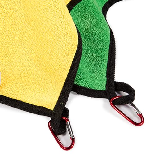 Microfiber Fishing Towel with Clips Thickened Fishing Cleans Towel Outdoor Cleans Tools Hands Easy to Use Hiking Equipment - color: Green