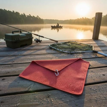 predolo Fishing Towel Highly Absorbent Hanging Fishing Cloth Non-Shedding Outdoor Gear for Anglers, Boating, Camping, Royal Blue - color: Royal Blue