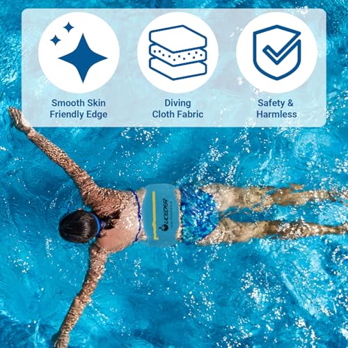 Swim Belt for Adults, Adjustable Flotation Belt,Water Aerobics Belt with Zippered Pocket,3-Section EPE Swimming Buoyancy Belt,Pool Exercise Equipment for Cross Training, Aqua Jogging - size: Large