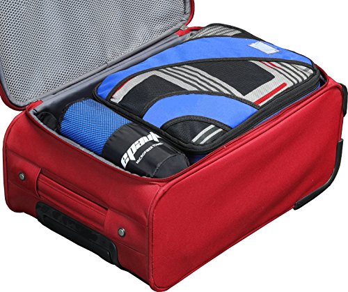 EPAuto 2-Pack Microfiber Quick Dry Travel Towel Set, Blue | Lightweight, Super Absorbent, Compact, 60"x30" & 24"x15", for Gym/Camping/Beach/Yoga/Backpacking - color: Blue