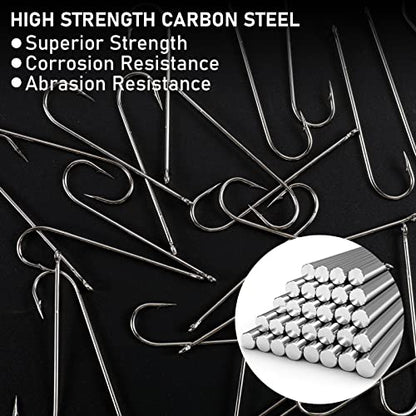 Dr.Fish 100 Pack Aberdeen Hooks Freshwater Fishing Hooks, Extra Long Shank Light Wire, Crappie/Bass/Bream/Bluegill/Panfish Fishing - size: #10-100 Pack