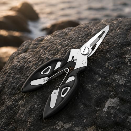 predolo Foldable Fishing Scissors, Stainless Steel Braided Line Cutter, Anti Rust Fishing Line Scissors for Tackle Box, Pocket Portable, Black multi-functional Lure Pl - style: Black multi-functional Lure Pl
