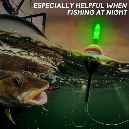 QualyQualy 4PCS Lighted Slip Bobbers Fishing Floats Glow in the Dark Spring Bobber for Crappie Walleyes Fishing - color: 2in - 4pcs