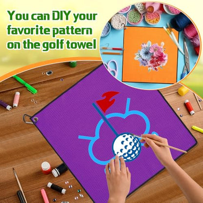 Batiyeer 12 Pcs Golf Towel Bulk for Golf Bags Microfiber Fabric Towel with Clip Waffle Pattern, Fitness, Camping, Hiking, Yoga - color: Red, Yellow, Orange, Purple