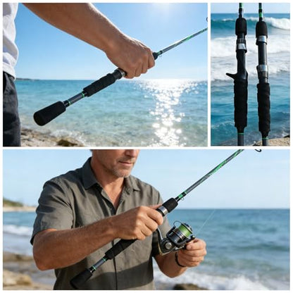 Spinning & Casting Fishing Rod, Durable Carbon & Glass Composite Blank, ML Power, Ceramic Guides, Fluorescent Strike Tip, Split Handle, Gift-Ready, Freshwater/Saltwater - size: LTWZB21-7'0"