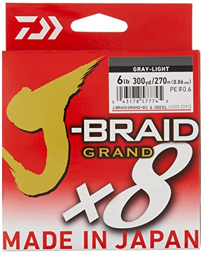 Daiwa J-Braid Grand 8 X 300 YDS Filler Spool - color: GRAY LIGHT, style: 300 Yards 6 Lb