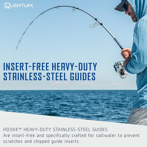 Quantum Strive Spinning Reel and Fishing Rod Combo, Graphite Composite Blank, 4+1 Bearings, Silver/Blue - size: 8'0", style: Size 5000 Reel