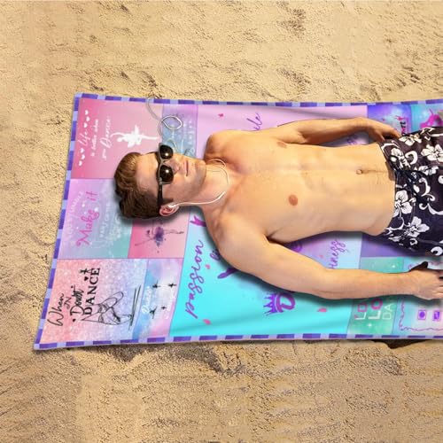 Dance Gift for Teacher, Ballerina Gift, Microfiber Dancing Beach Towel 63" x 31.5" for Women, Girls - Bath, Pool, Shower, Camping, Travel - color: Dance Towel