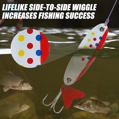 Fishing Spoons Lures Set,5pcs Hard Metal Casting Jigging Spoon Baits with Sharp Treble Hooks Jig Spoons Lure for Saltwater Freshwater Bass Trout Salmon Crappie Walleye Pike - size: 3/4oz(21g)_5pcs