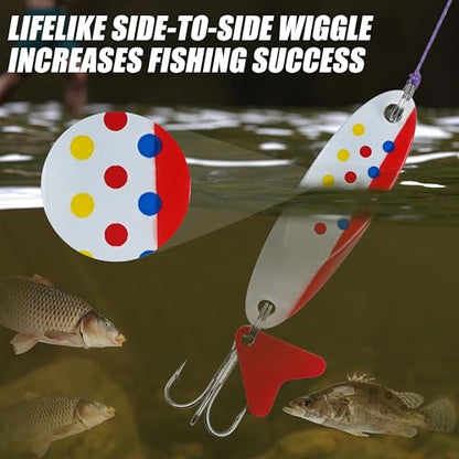 Fishing Spoons Lures Set,5pcs Hard Metal Casting Jigging Spoon Baits with Sharp Treble Hooks Jig Spoons Lure for Saltwater Freshwater Bass Trout Salmon Crappie Walleye Pike - size: 1.25oz(35g)_5pcs