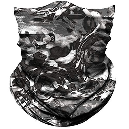Obacle Seamless Face Mask Rave Bandana Men Women for Dust Sun Wind Protection - color: Pure Black Gray White