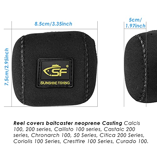 SF Low Profile Neoprene Baitcaster Reel Covers Casting Protective Reel Case fit 50 100 200 Series Baitcaster - color: Baitcast up to 200 Series, size: Left Hand/1 Pack