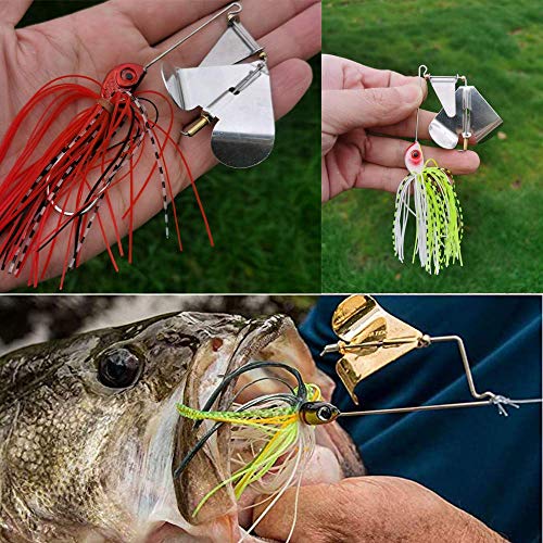 Fishing Lures Buzzbait Spinnerbait Topwater Lure for Bass Pike Fishing 4pcs/Package