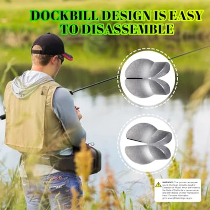 Split Shot Sinker Set 100 Pcs - Removable Fishing Weights with Storage Box, 5 Sizes (0.5g-2g) Lead Weights for Freshwater Fishing