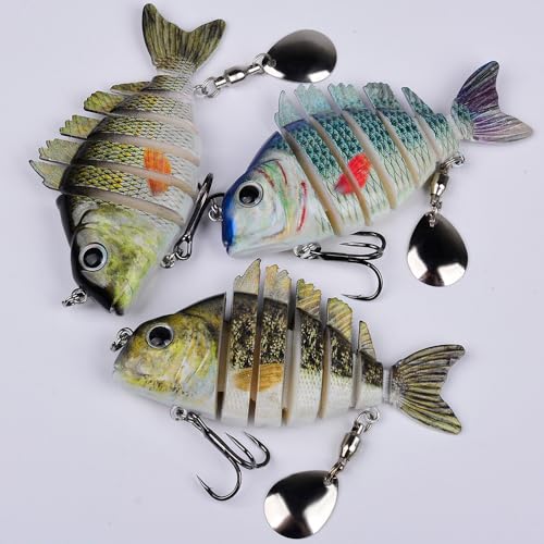 Crankbait Fishing Lure Pike Muskie Lures Lifelike Multi Jointed Swimbait Segement Hard Minnow Bait Treble Hook - color: HS078JKL-3pcs/set