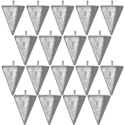 Shimeyao 18 Pieces Pyramid Sinkers Fishing Weights Triangle Fishing Sinkers Rig Pyramid Sinker for Ocean Saltwater Surf Bass Casting Gear Tackle - size: 8 oz