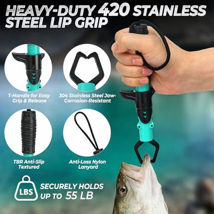Jenseits Fishing Tool Kit, Fish Gripper, Fishing Pliers, Digital Fish Scale, Fillet Knife, Hook Remover & Fishing Accessories Set, Freshwater Saltwater Fishing Gear, Fishing Gifts for Men Angler - size: 6pcs (no scale)