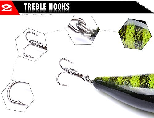 PROBEROS Crankbaits Set Fishing Lure Hard Baits Swimbaits Boat Ocean Topwater Lures Kit Fishing Tackle Hard Baits Set for Trout Bass Perch Fishing Topwater Lures Set - color: 407-0.44oz/3.0inch-6pcs