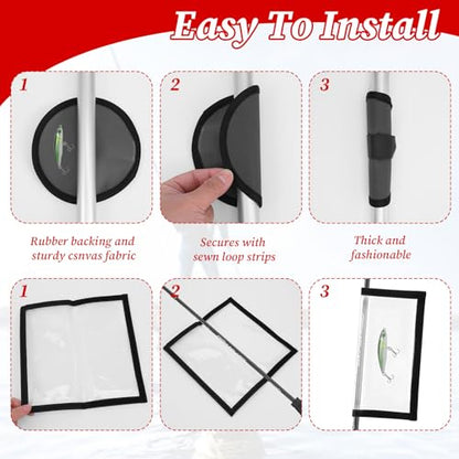 21 Pack Fishing Lure Covers and 2 Pack Fishing Lure Wraps Durable Clear PVC, Fishing Hook Bait Covers Hook and Loop Loop Pole Sleeve for Easily See Bait Storage and Protector Fishermen Safe