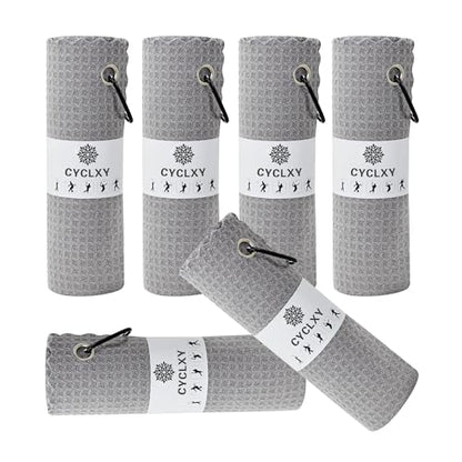 6 Pcs Golf Bag Towels,16" X 16",Microfiber Waffle Pattern for Golf Bags Towel for Men Women,Fishing Essentials Gifts with Carabiner Clip,Dish Cloth,Kitchen Clean Towels - color: Gray