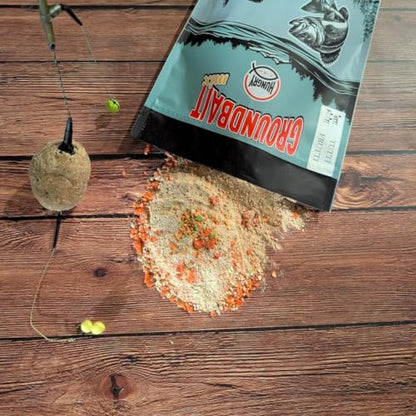 HungryFish Groundbait Fishing Chum Mix – Natural Fishing Bait for Carp, Catfish, Bluegill & Crappie – Strong Scent Trail, Fast Attraction, Safe for Lakes, Ponds & Rivers 15.5 oz (Strawberry)