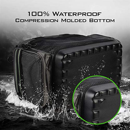 KastKing Fishing Gear & Tackle Bags - Saltwater Resistant Fishing Bags - Fishing Tackle Storage Bags - color: A2: Medium-Hoss(Without Trays, 15"x11"x10.25")-Blackout