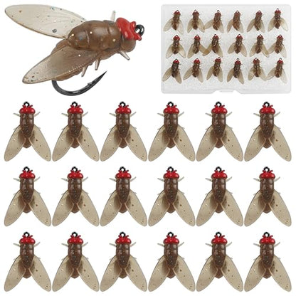 Bionic Fly Fishing Bait, 18/36pcs Fly Fishing Flies Lures Kit Trout Jigs Swimbait Dry Flies Trout Panfish Lures Freshwater Saltwater Flies Fly Fishing Hook Artificial Soft Bait - style: Brown-18pcs