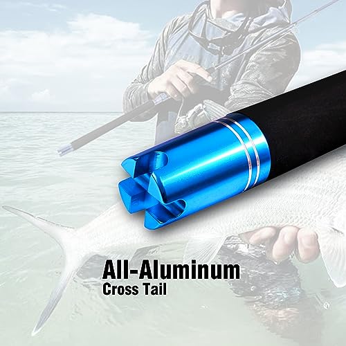 Fiblink 2-Piece Saltwater Spinning Fishing Rod Offshore Graphite Portable Fishing Rod (7 Feet) - style: 7' Heavy
