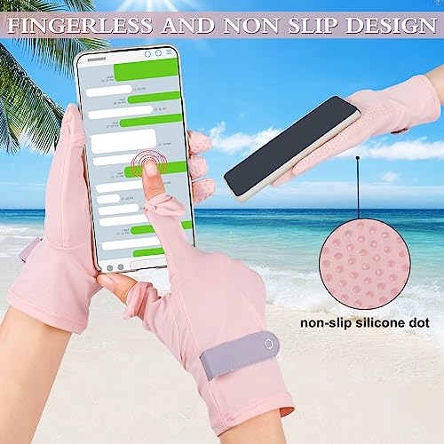 ONESING 2 Pairs Sun Protection Gloves UV Non Slip Full Finger Sun Gloves for Women Riding Golf Hiking Driving Fishing