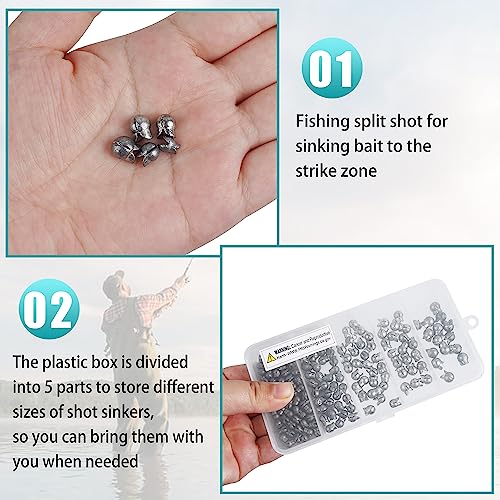 100 Pack Split Shot Fishing Weight Removable Clip On Fly Fish Line Sinkers Round Egg Fishing Sinker Saltwater Lead Weight Bass Fishing Freshwater - color: 0.8g - 100 Pack