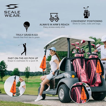 Rippit Magnetic Waffle Golf Towel – Large 16"x24" Microfiber Golf Club Ball Magnet Clip to Hang on Bag Cart Strong Premium Strength Ultra Absorbent Gear Men Gift (Rippit Orange) - color: Rippit Orange