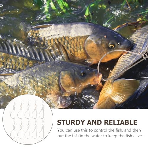 BESPORTBLE 20 Pcs Fish Lock Stainless Steel Fish Stringer Fish Baskets for Live Fish Fishing Live Well for Fish Outdoor Tools Stainless Steel Fish Clip High Strength Wire Clamp