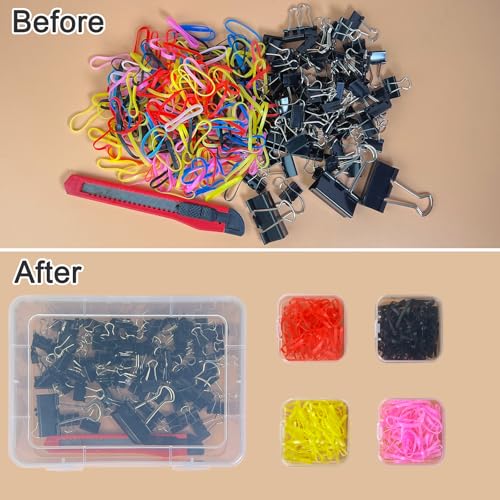 Guyuyii 15 Clear Plastic Bead Storage Containers with Hinged Lids & Labels | for Craft Supplies, Diamond Painting, Jewelry Making | Compatible with Beads, Earrings, Nail Art, Seeds, DIY Bracelet - size: 15 Pcs