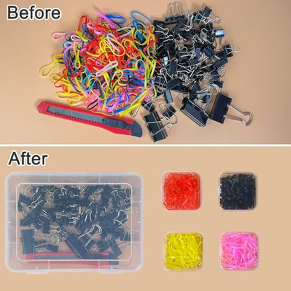 Guyuyii 15 Clear Plastic Bead Storage Containers with Hinged Lids & Labels | for Craft Supplies, Diamond Painting, Jewelry Making | Compatible with Beads, Earrings, Nail Art, Seeds, DIY Bracelet - size: 15 Pcs