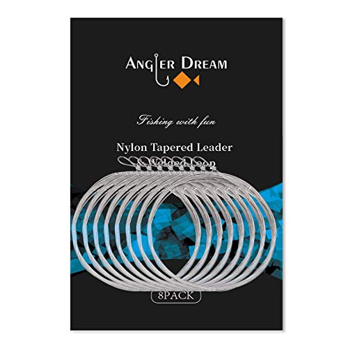 8 Pack Welded Tapered Leader Fly Fishing Leader with Loop 9ft 0/1/2/3/4/5/6/7X Nylon Fly Leader … - color: Fly Leader & strong loop, size: 2x