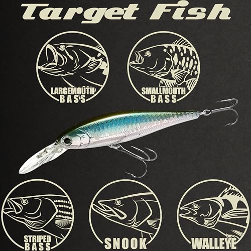 LUCKY CRAFT Pointer 78DD Freshwater Fishing Lure and Gear for Bass & Trout, 3 inch Deep Diving Suspending Jerkbait Fishing Line, Pressure-Ready Fish Bait, Premium Gear for Tackle Box, - color: 254 MS MJ Herring - Aurora Wakasagi