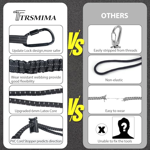 TRSMIMA Safety Tether Tool Lanyard - 3 pack Fall Protection Lanyard with Single Aluminum Screw Lock Carabiner Metal Buckle Adjustable Loop End - size: 3-pack