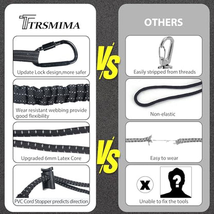 TRSMIMA Safety Tether Tool Lanyard - 5 Pack Stretch Strap Safety Fall Protection Tools Leash with Screw Lock Carabiner Clip - size: 5-pack