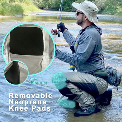 8 Fans Mens Womens Waist Waders,3-Ply Durable Breathable Waterproof Stockingfoot Insulated Wading Pants for Fishing Kayaking - size: X-Small